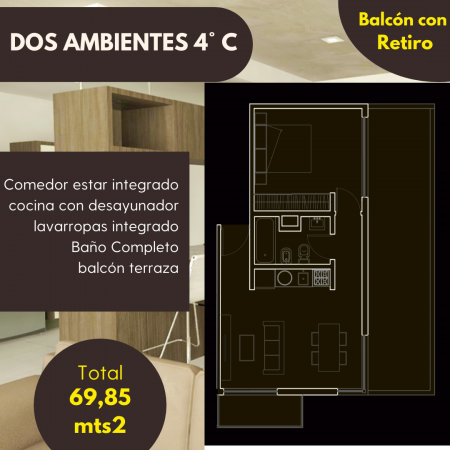 Departamento Dos ambientes, 4to A, aterrazado, a estrenar!! (Villa Lugano) Murguiondo 3899