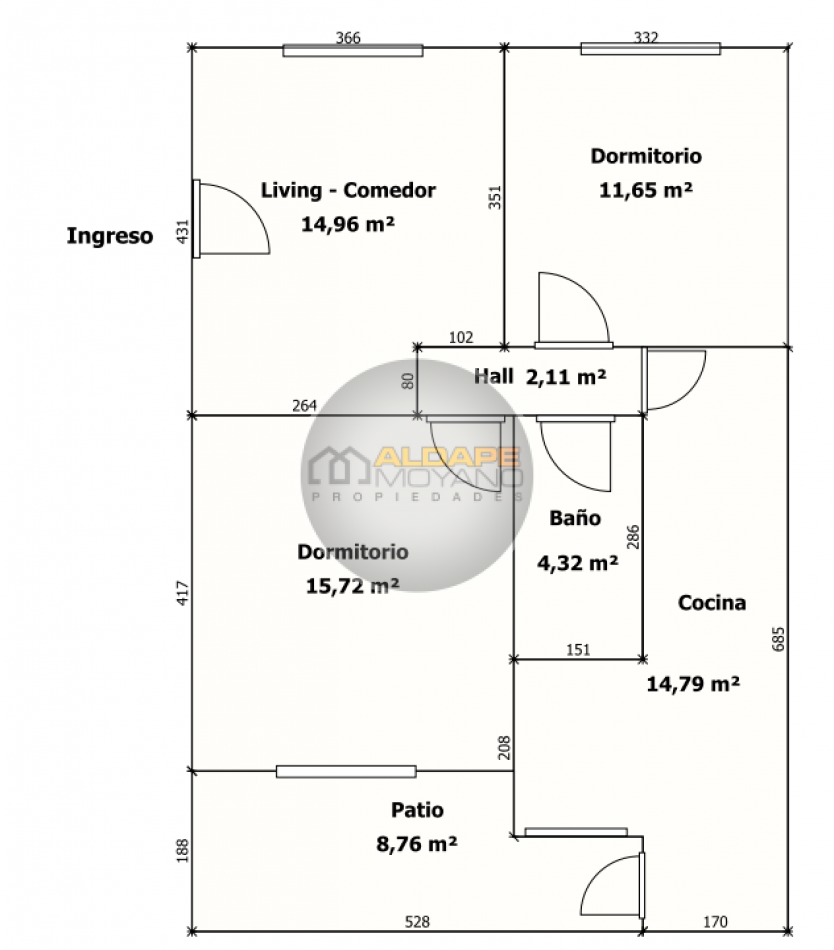 Se vende departamento tres ambientes, planta baja (Almagro)